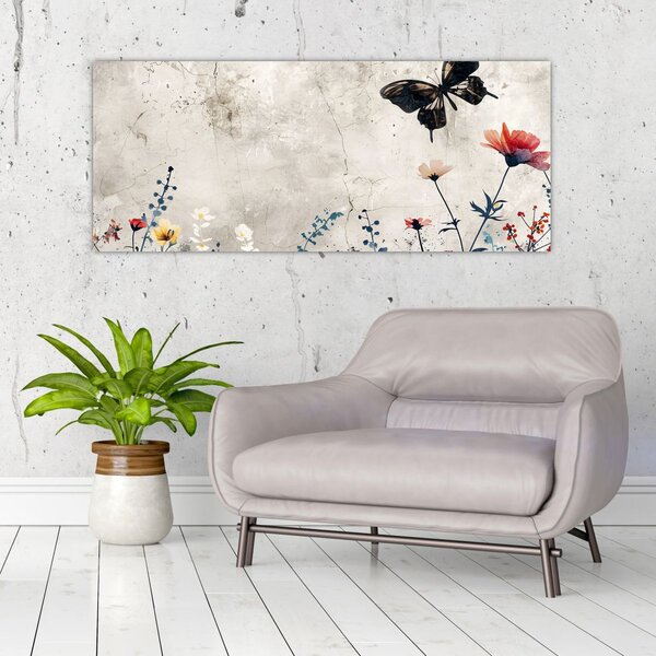 Tablou - Pajiște în beton (120x50 cm)