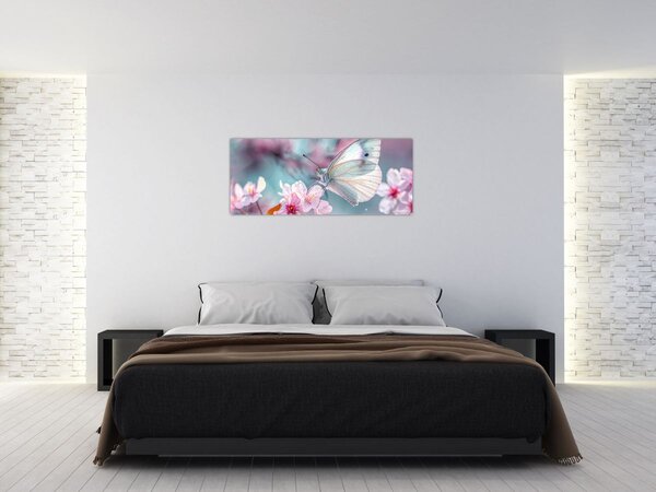 Tablou - Fluture pe un cireș (120x50 cm)