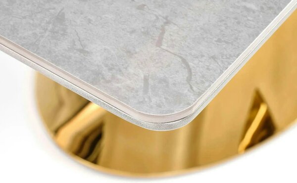 Masa dining 8 persoane VALENTINO, gri/auriu, ceramica/otel, 160/220x90