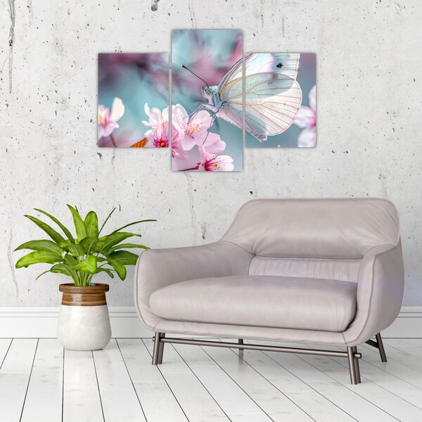 Tablou - Fluture pe un cireș (90x60 cm)