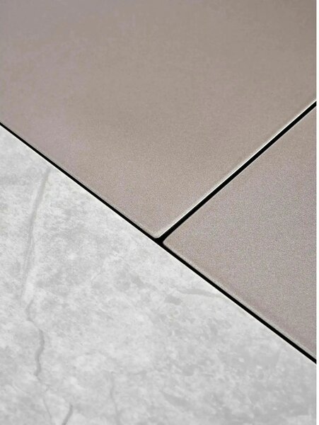 Masa dining 8 persoane VALENTINO, gri/auriu, ceramica/otel, 160/220x90