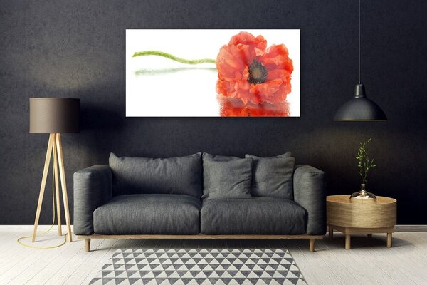 Tablou pe sticla Florale flori Roșu