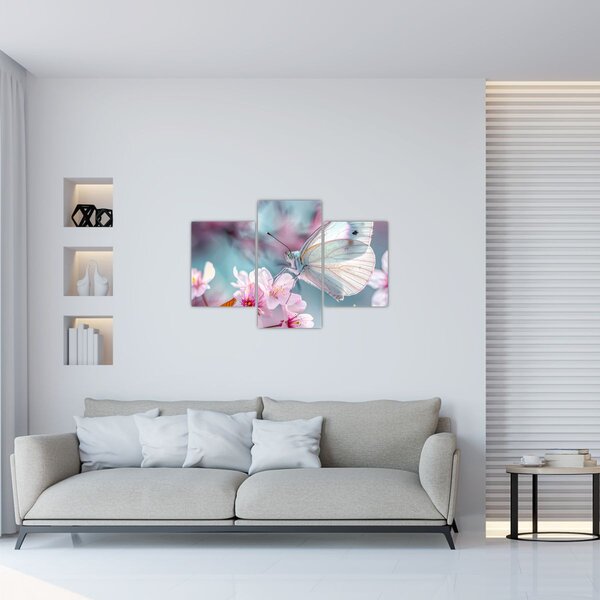 Tablou - Fluture pe un cireș (90x60 cm)
