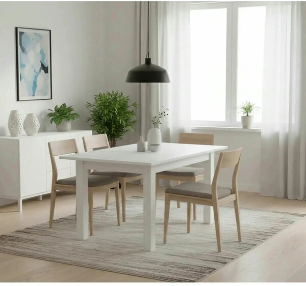 Masa extensibila GINO, alb, PAL furniruit, 100/138x60x75 cm