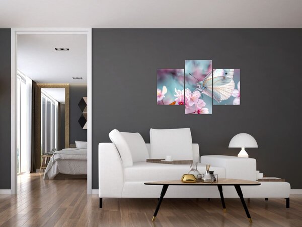 Tablou - Fluture pe un cireș (90x60 cm)