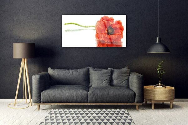 Tablou pe sticla Florale flori Roșu