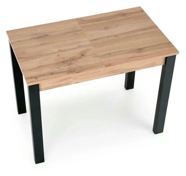 Masa extensibila GINO, stejar/negru, PAL furniruit, 100/138x60x75 cm
