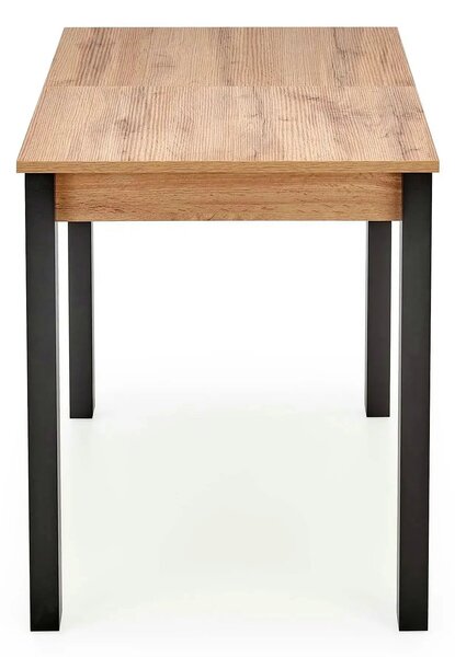 Masa extensibila GINO, stejar/negru, PAL furniruit, 100/138x60x75 cm