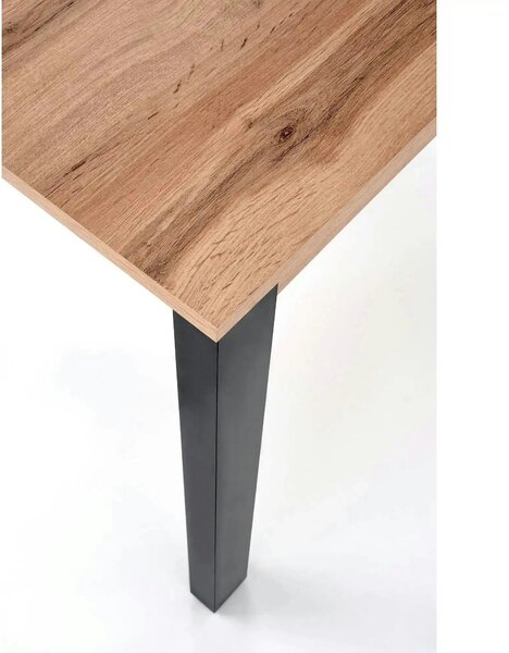 Masa extensibila GINO, stejar/negru, PAL furniruit, 100/138x60x75 cm