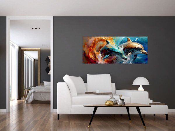 Tablou - Pictură de delfin (120x50 cm)