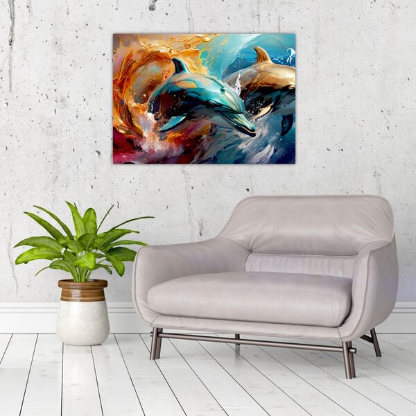 Tablou - Pictură de delfin (70x50 cm)