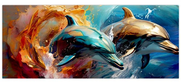 Tablou - Pictură de delfin (120x50 cm)