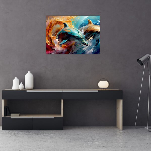 Tablou - Pictură de delfin (70x50 cm)