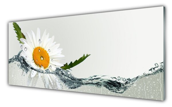 Tablou pe sticla Daisy Art Apă Galben Alb Albastru