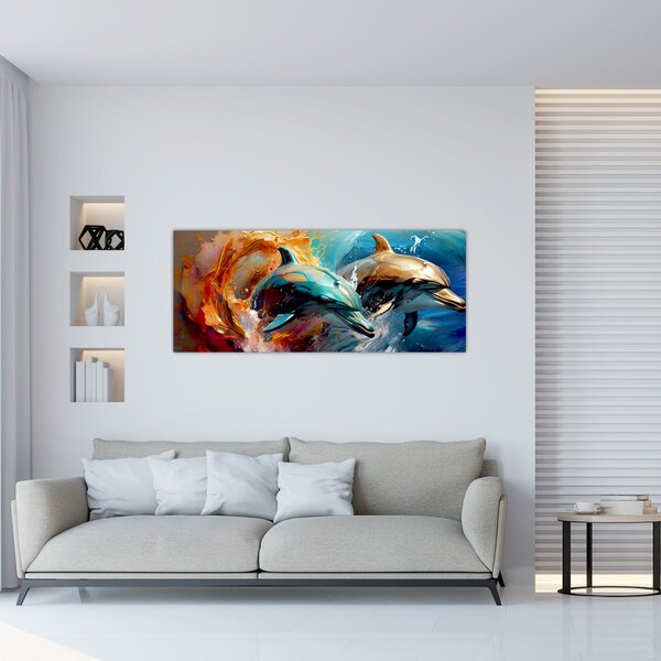 Tablou - Pictură de delfin (120x50 cm)