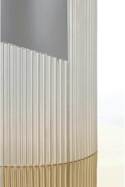Masa eleganta living MUSCAT, gri cu efect marmura/auriu, 120/160x120x7