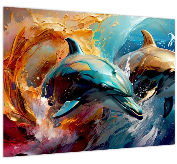 Tablou - Pictură de delfin (70x50 cm)