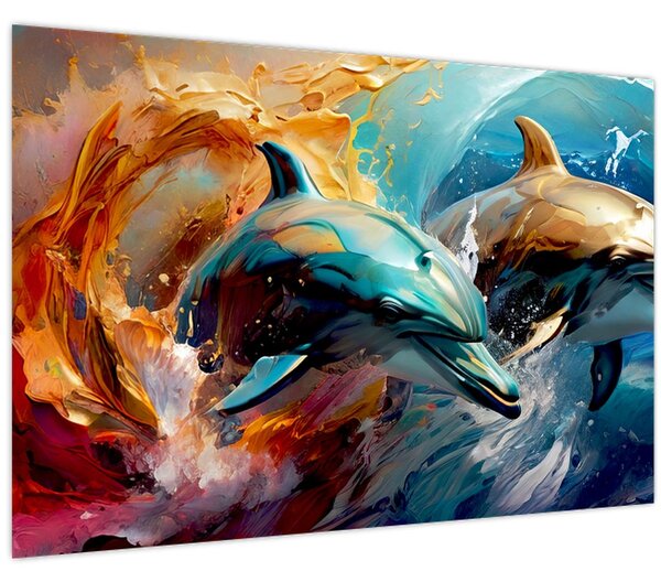 Tablou - Pictură de delfin (90x60 cm)