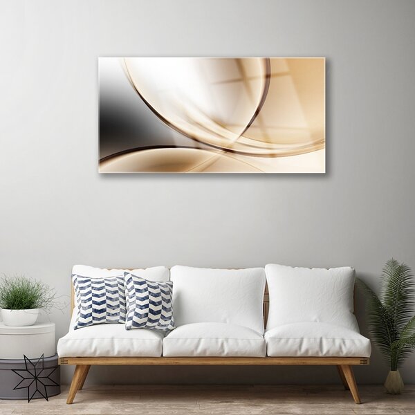 Tablou pe sticla Abstract Art Gri Maro Galben