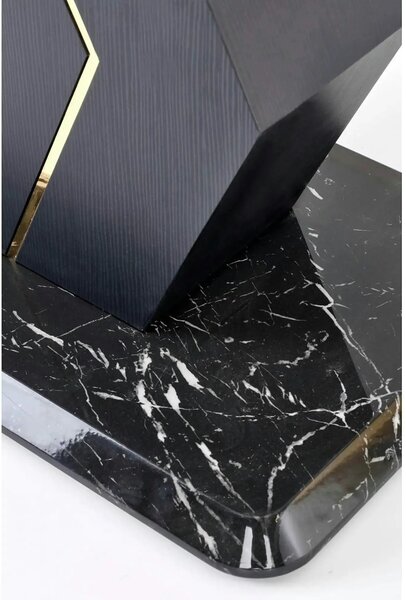 Masa extensibila VINCENZO, alb/negru/auriu, 160/200x90x77 cm