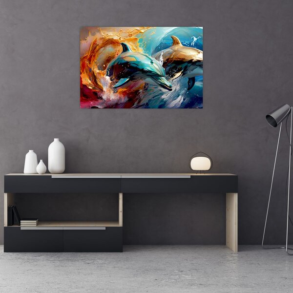 Tablou - Pictură de delfin (90x60 cm)