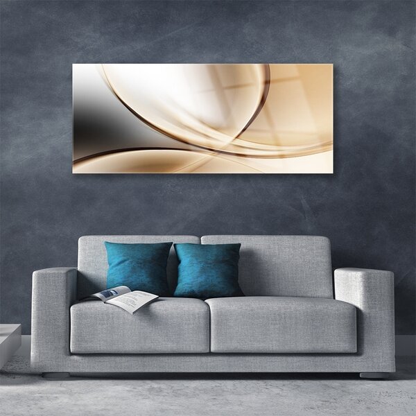 Tablou pe sticla Abstract Art Gri Maro Galben