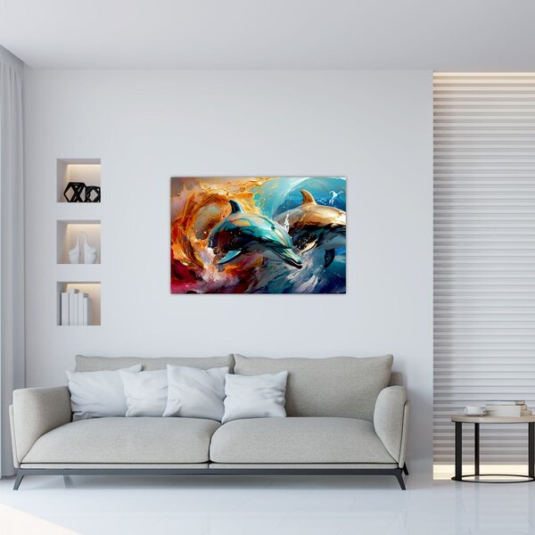 Tablou - Pictură de delfin (90x60 cm)