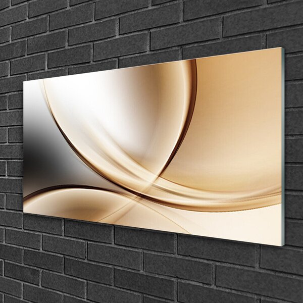 Tablou pe sticla Abstract Art Gri Maro Galben