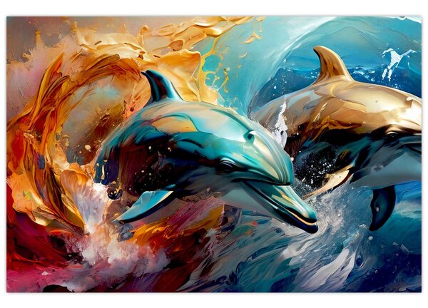 Tablou - Pictură de delfin (90x60 cm)