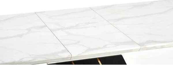 Masa extensibila VINCENZO, alb/negru/auriu, 160/200x90x77 cm