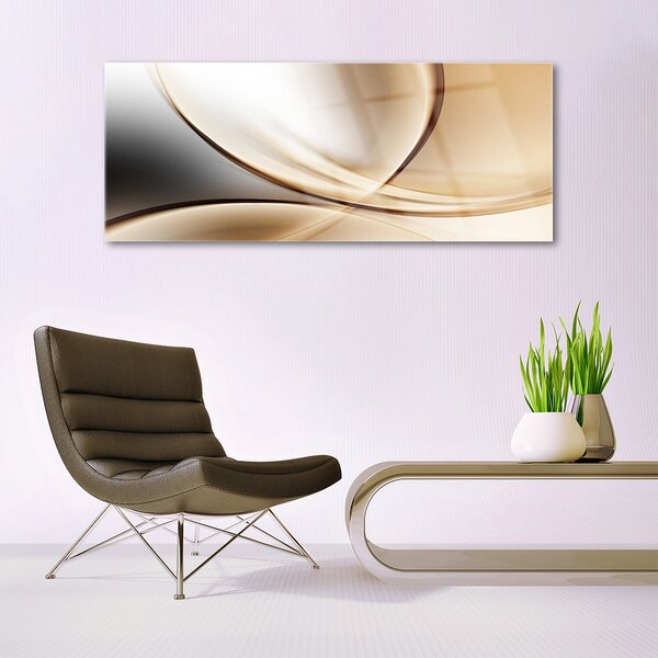 Tablou pe sticla Abstract Art Gri Maro Galben
