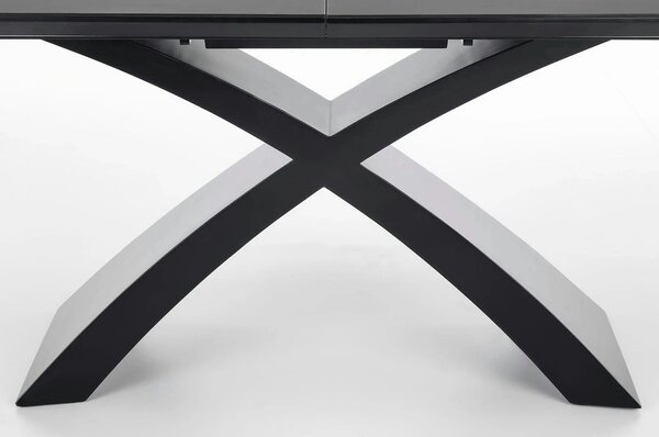 Masa extensibila SILVESTRO, gri inchis/negru, 180/220x89x75 cm