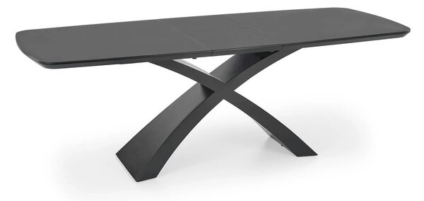 Masa extensibila SILVESTRO, gri inchis/negru, 180/220x89x75 cm