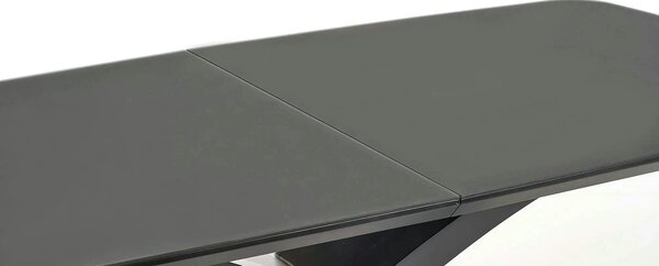 Masa extensibila SILVESTRO, gri inchis/negru, 180/220x89x75 cm