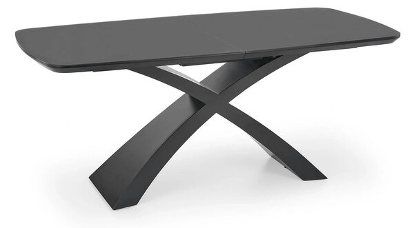 Masa extensibila SILVESTRO, gri inchis/negru, 180/220x89x75 cm