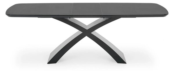 Masa extensibila SILVESTRO, gri inchis/negru, 180/220x89x75 cm