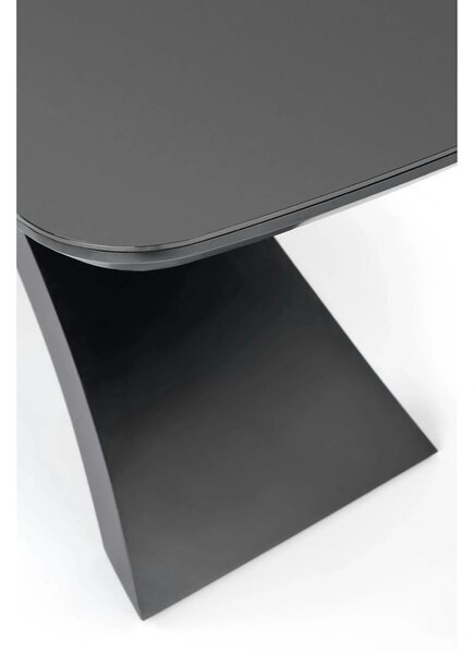 Masa extensibila SILVESTRO, gri inchis/negru, 180/220x89x75 cm