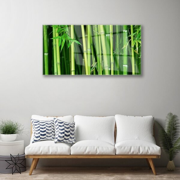 Tablou pe sticla Bamboo Tulpini Floral Verde