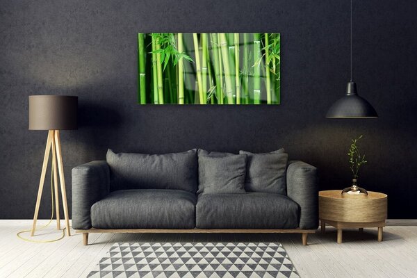 Tablou pe sticla Bamboo Tulpini Floral Verde