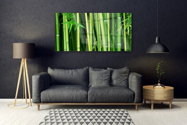 Tablou pe sticla Bamboo Tulpini Floral Verde