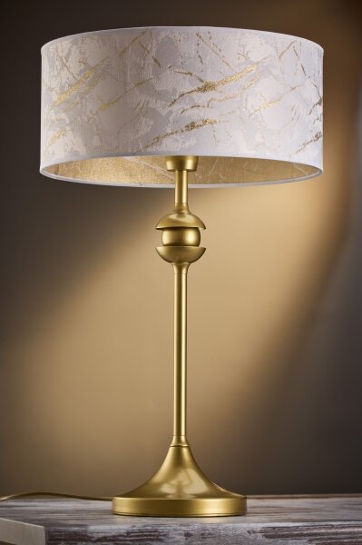Jupiter 2112 - Lampă de masă KASZMIR 1xE27/15W/230V alb/auriu, decor marmură