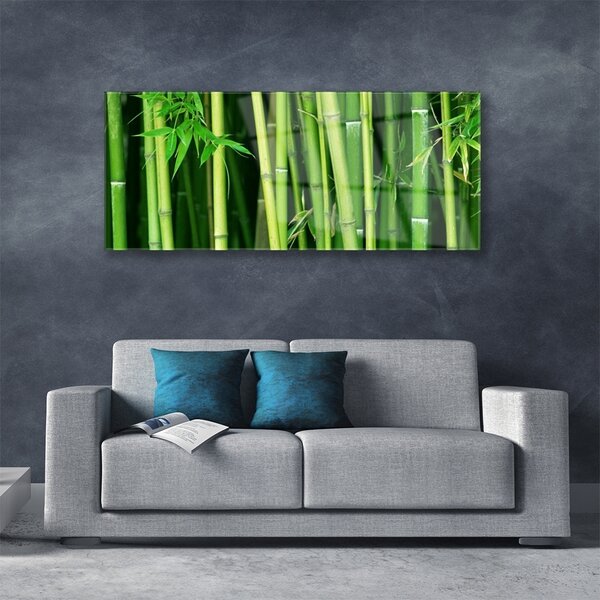 Tablou pe sticla Bamboo Tulpini Floral Verde