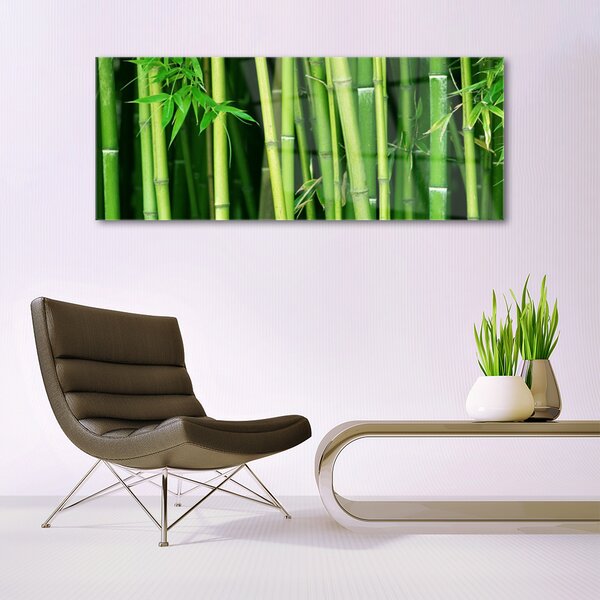 Tablou pe sticla Bamboo Tulpini Floral Verde