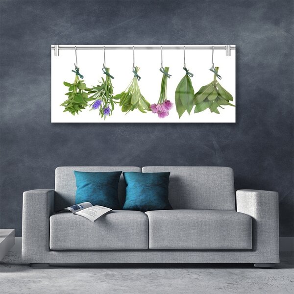 Tablouri acrilice Petale Floral Verde Violet Roșu