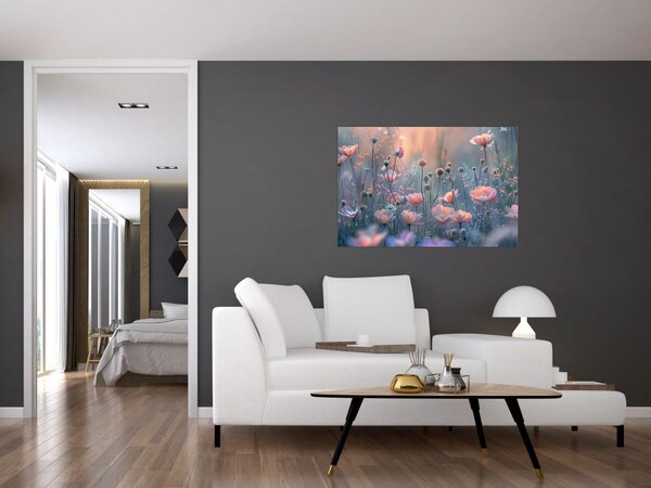 Tablou - Flori în culori pastelate (90x60 cm)