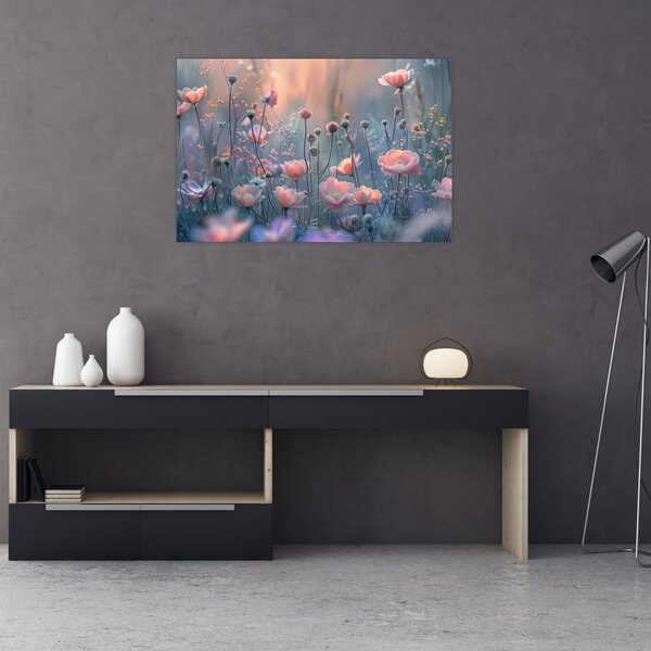 Tablou - Flori în culori pastelate (90x60 cm)
