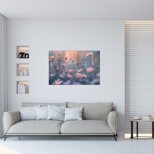 Tablou - Flori în culori pastelate (90x60 cm)
