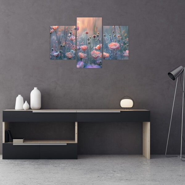 Tablou - Flori în culori pastelate (90x60 cm)
