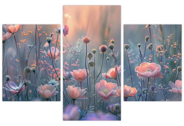 Tablou - Flori în culori pastelate (90x60 cm)