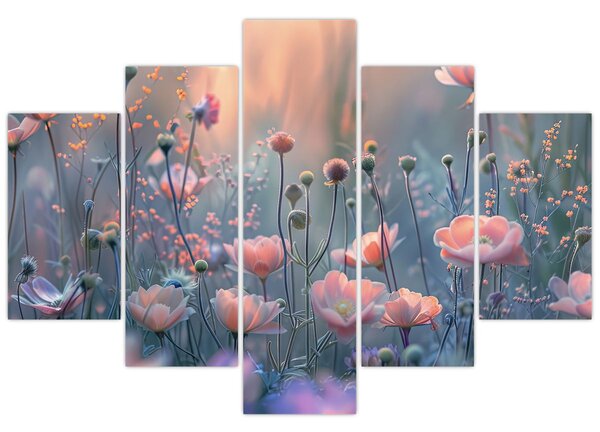 Tablou - Flori în culori pastelate (150x105 cm)